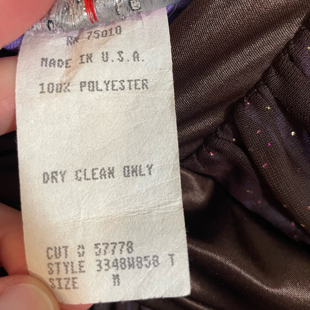 VTG Y2K City Triangles High Low V Neck Sparkle Dress Sz Medium Evening Cocktail - Picture 3 of 9